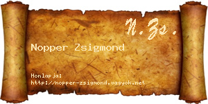 Nopper Zsigmond névjegykártya